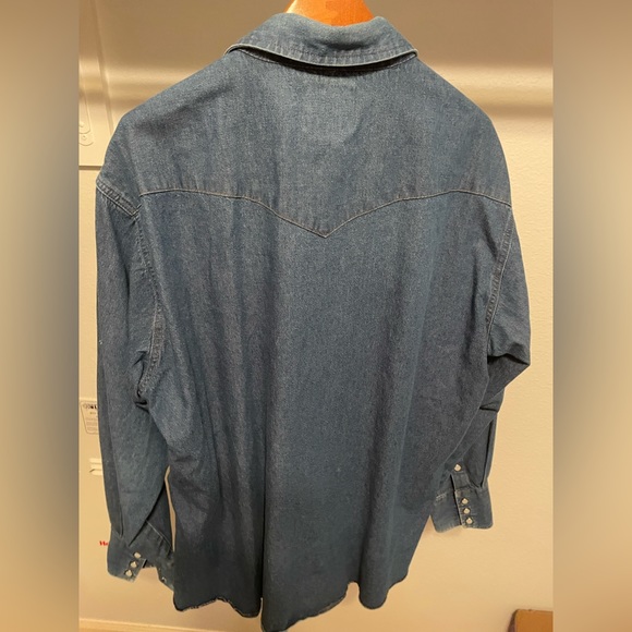Wrangler size 18x36 Western Jean style button down shirt - Picture 2 of 8